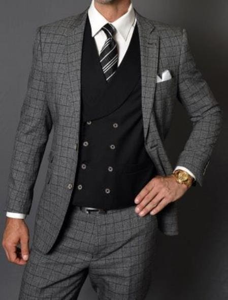 Big and Tall Gray Suit - AlbertoNardoniStore