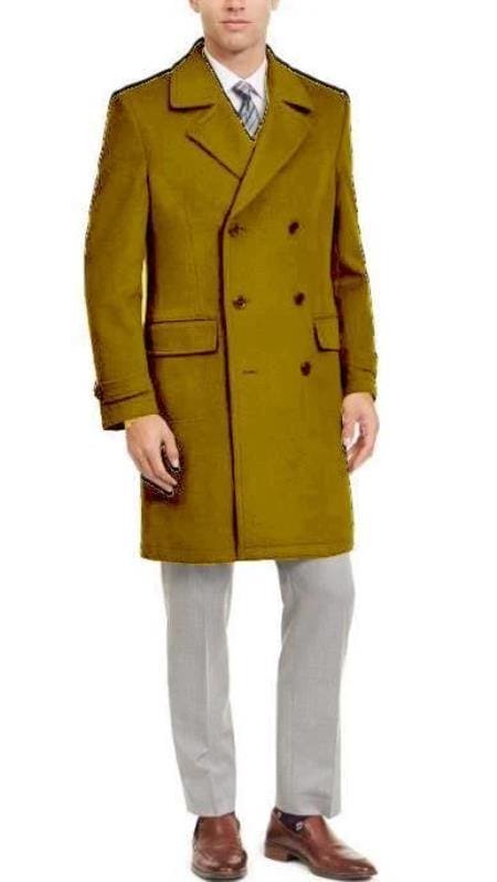 Big and Tall Peacoat - Mens Big and Tall Peacoat - Camel - AlbertoNardoniStore