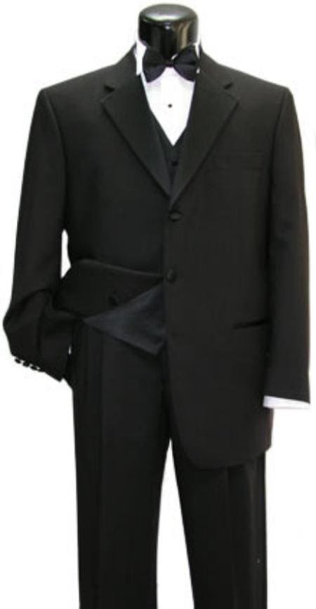 Black 3 Button Tuxedos - AlbertoNardoniStore