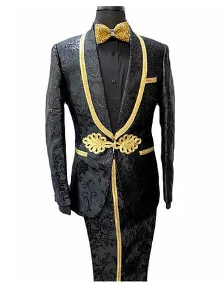 Black and Gold Prom Suit - AlbertoNardoniStore