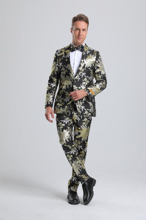 Black and Gold Prom Suit - AlbertoNardoniStore