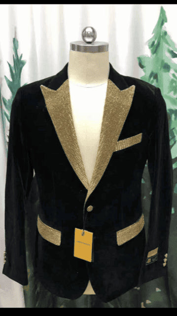 Black and Gold Prom Suit - AlbertoNardoniStore