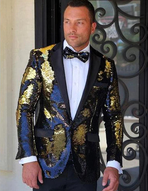 Black and gold prom blazer best sale