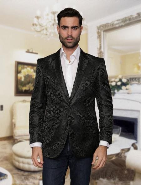 Black Floral Suit - AlbertoNardoniStore