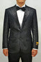 Black Floral Tuxedo - All Black Floral Suit - AlbertoNardoniStore