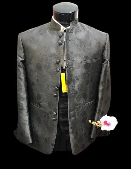 Black Floral Tuxedo - All Black Floral Suit - AlbertoNardoniStore