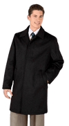 Black Hidden Button Long Coat - AlbertoNardoniStore