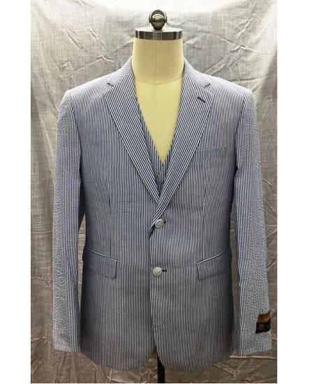 Blue Seersucker Suit - AlbertoNardoniStore