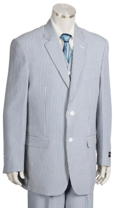 Blue Seersucker Suit - AlbertoNardoniStore