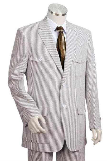 Blue Seersucker Suit - AlbertoNardoniStore