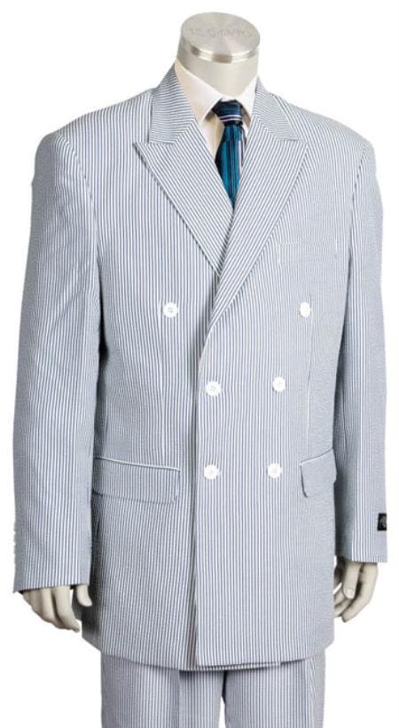 Blue Seersucker Suit - AlbertoNardoniStore