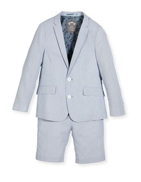 Blue Seersucker Suit - AlbertoNardoniStore