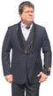 Blue Suit Black Lapel - AlbertoNardoniStore