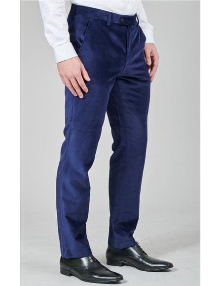 Blue Velvet Pants - AlbertoNardoniStore