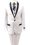 Boy White Suit - Boy's 2 Piece Kids Sizes White Three Button With Suit Prefect For Toddler Suit Wedding Attire Outfits - AlbertoNardoniStore