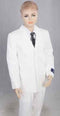 Boy White Suit - Boy's 2 Piece Kids Sizes White Three Button With Suit Prefect For Toddler Suit Wedding Attire Outfits - AlbertoNardoniStore