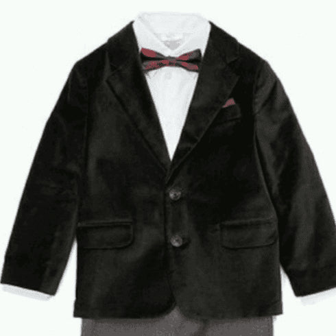 Boys Black Velvet Blazer - AlbertoNardoniStore