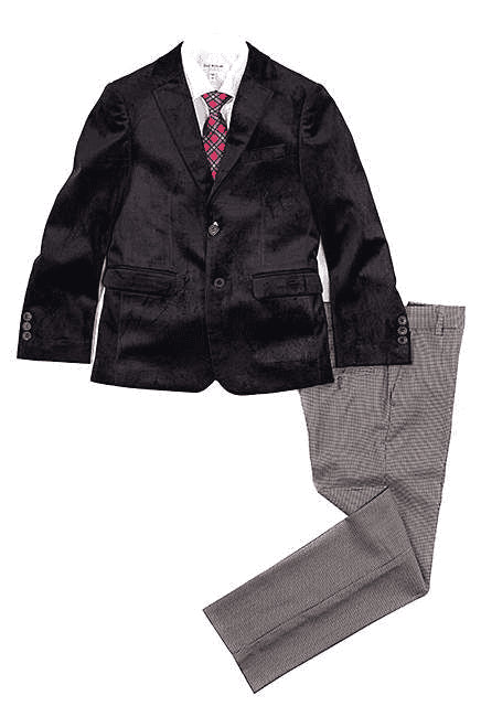 Boys Black Velvet Blazer - AlbertoNardoniStore