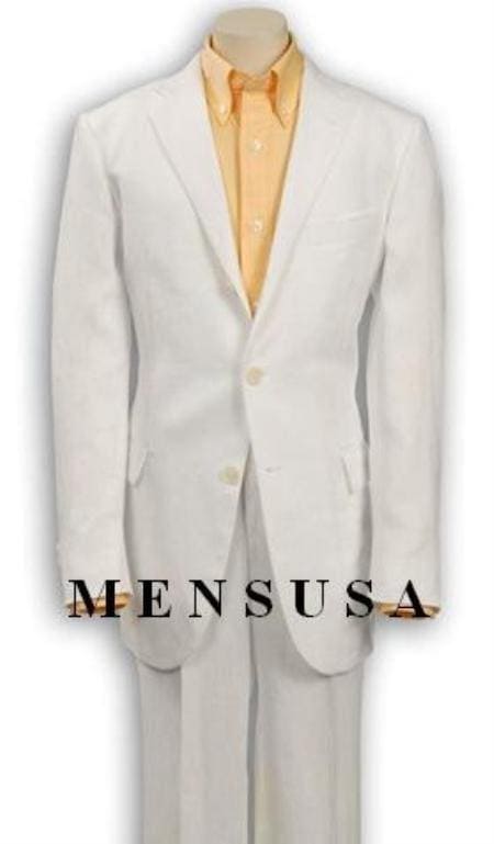 Boys White Linen Suit