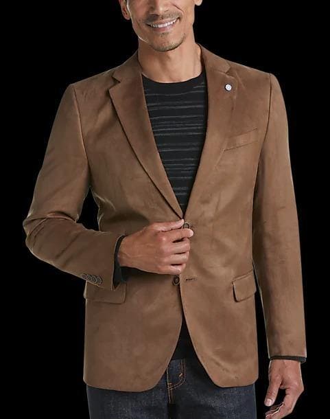 Brown Microsuede Modern Fit Sport Coat - AlbertoNardoniStore