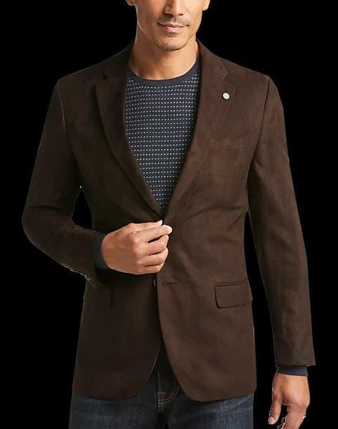 Brown Microsuede Modern Fit Sport Coat - AlbertoNardoniStore