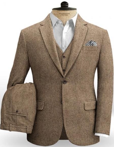 Vintage Style 1930s 1940s Herringbone Tweed Trousers, Mens Trousers for  Women, High Waisted Pants Brown Wool Tweed -  Finland