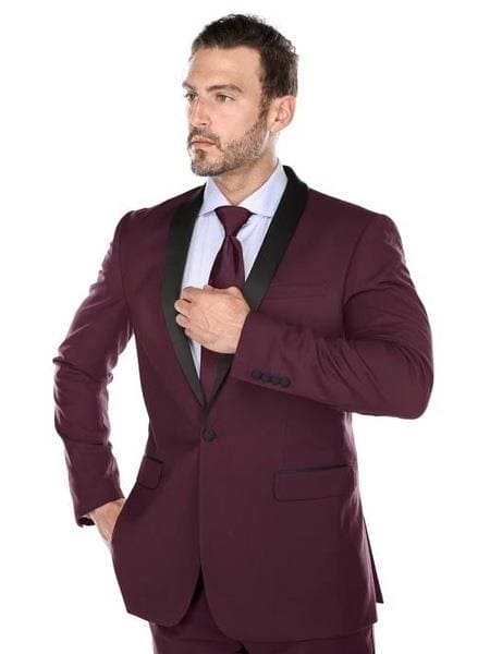 Burgundy and Gold Tuxedo - AlbertoNardoniStore