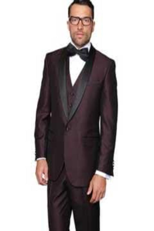 Burgundy and Gold Tuxedo - AlbertoNardoniStore