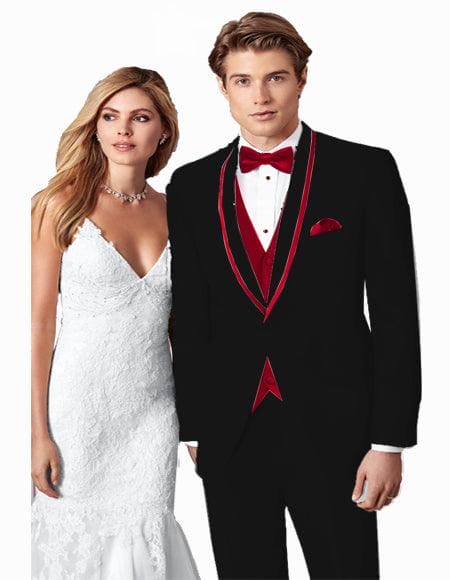 Burgundy Groom Tuxedo - AlbertoNardoniStore