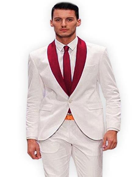 Burgundy Groom Tuxedo - AlbertoNardoniStore