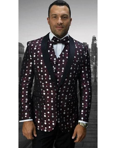 Burgundy Groom Tuxedo - AlbertoNardoniStore