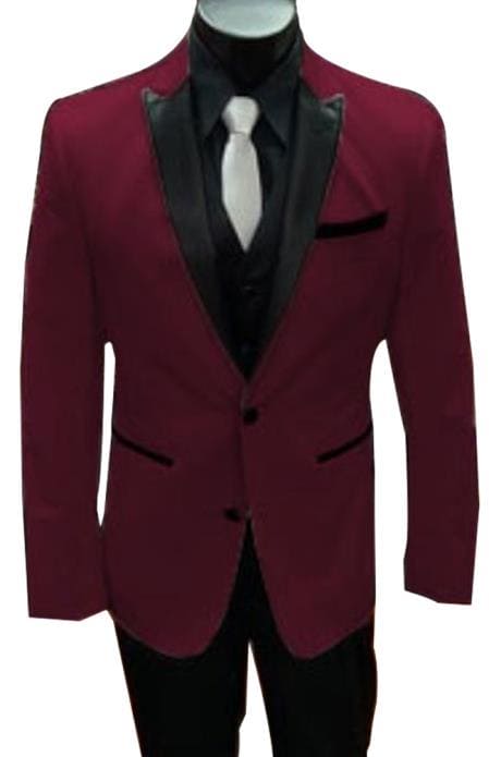 Burgundy Groom Tuxedo - AlbertoNardoniStore