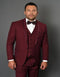 Burgundy Groom Wool Tuxedo - AlbertoNardoniStore