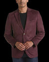 Burgundy Microsuede Modern Fit Sport Coat - AlbertoNardoniStore
