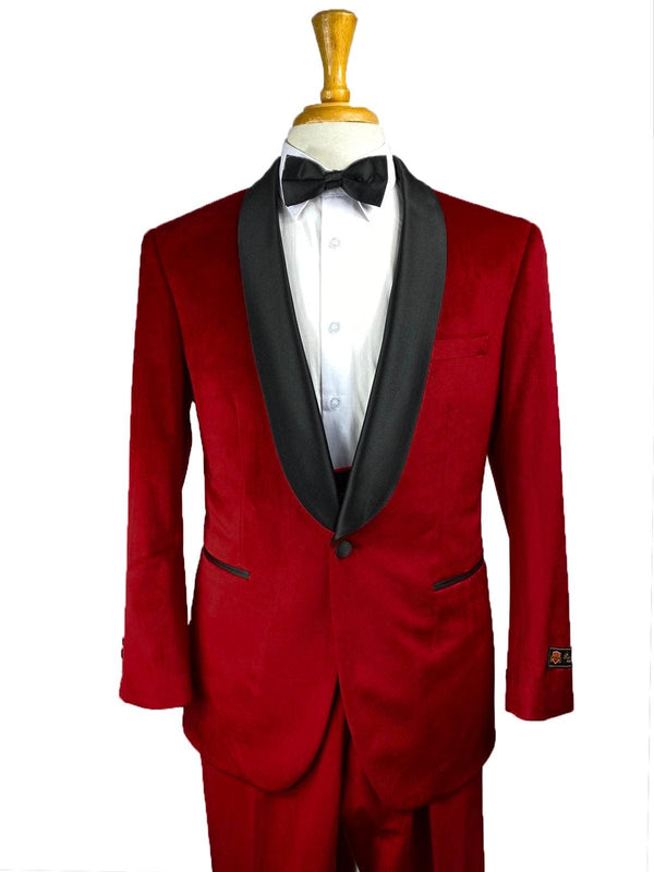 Burgundy Velvet Suit - AlbertoNardoniStore