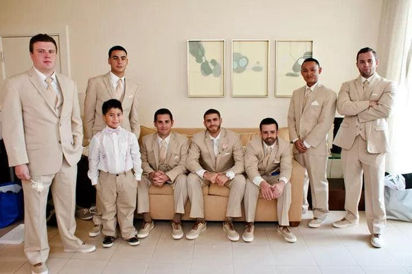 Champagne Groomsmen Suits - AlbertoNardoniStore