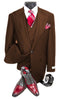 Cheap Big and Tall 3 Piece Suits - Brown Suit - AlbertoNardoniStore