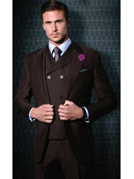 Cheap Big and Tall 3 Piece Suits - Burgundy Suit - AlbertoNardoniStore