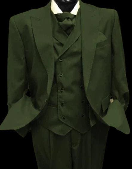 Cheap Big and Tall 3 Piece Suits - Olive Suit - AlbertoNardoniStore