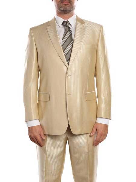 Classic Champagne Shiny- Flashy Fit Suit - AlbertoNardoniStore