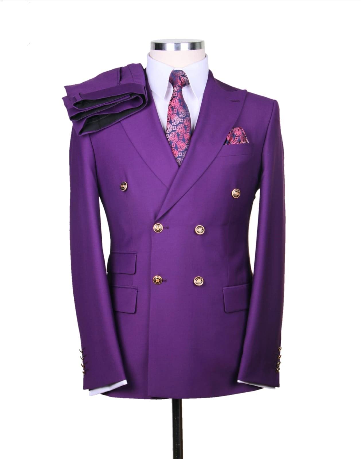Colored Suits - Bright Colored Suits - Summer Suit Purple Colors - Slim Fit Suits - AlbertoNardoniStore