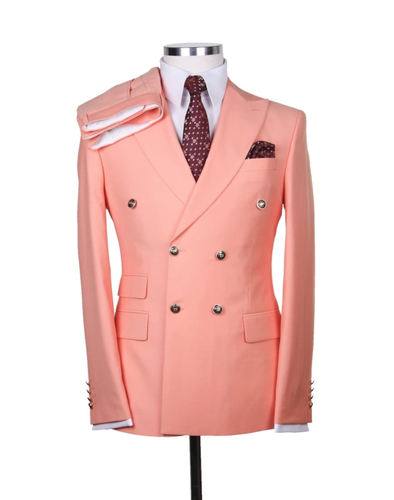 Colored Suits - Bright Colored Suits - Summer Suit Rose Colors - Slim Fit Suits - AlbertoNardoniStore