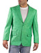 Colorful Blazer For Men - Alberto Nardoni Brand Men's One Ticket Pocket Green Thread & Stitch 100% Linen Blazer - AlbertoNardoniStore