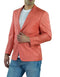 Colorful Blazer For Men - Alberto Nardoni Brand Men's One Ticket Pocket Salmon ~ Coral Color Thread & Stitch 100% Linen Blazer - AlbertoNardoniStore