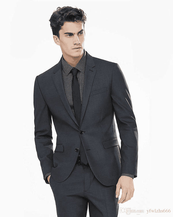 Dark Grey Groomsmen suits Groomsmen Suits With Shirt and Tie Package - AlbertoNardoniStore