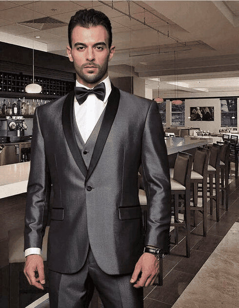 Dark Grey Groomsmen suits Groomsmen Suits With Shirt and Tie Package - AlbertoNardoniStore