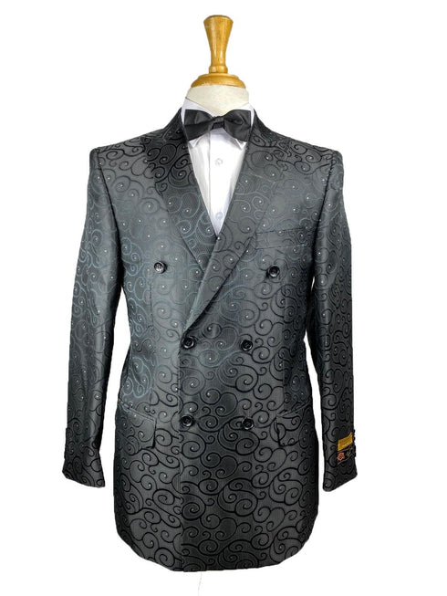 DB-Blazer Black Paisley - Mens Wholesale Suit - AlbertoNardoniStore