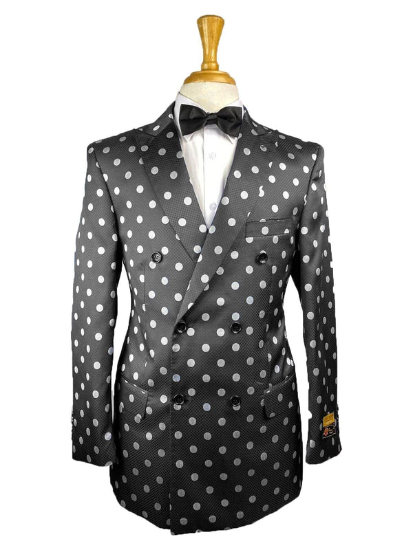 DB-Blazer Black-White-Dots - Mens Wholesale Suit - AlbertoNardoniStore