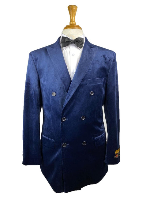 DB-Blazer Navy Velvet Solid - Mens Wholesale Suit - AlbertoNardoniStore