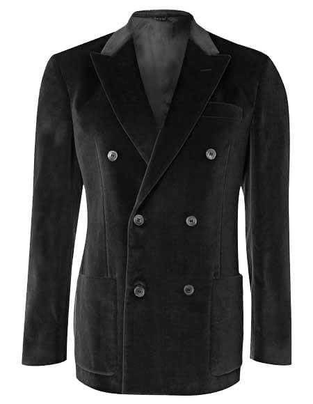 Double Breasted Black Velvet Blazer - AlbertoNardoniStore